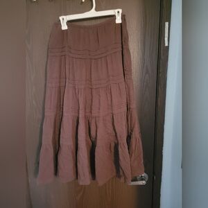 GAP Brown Tiered Midi Skirt